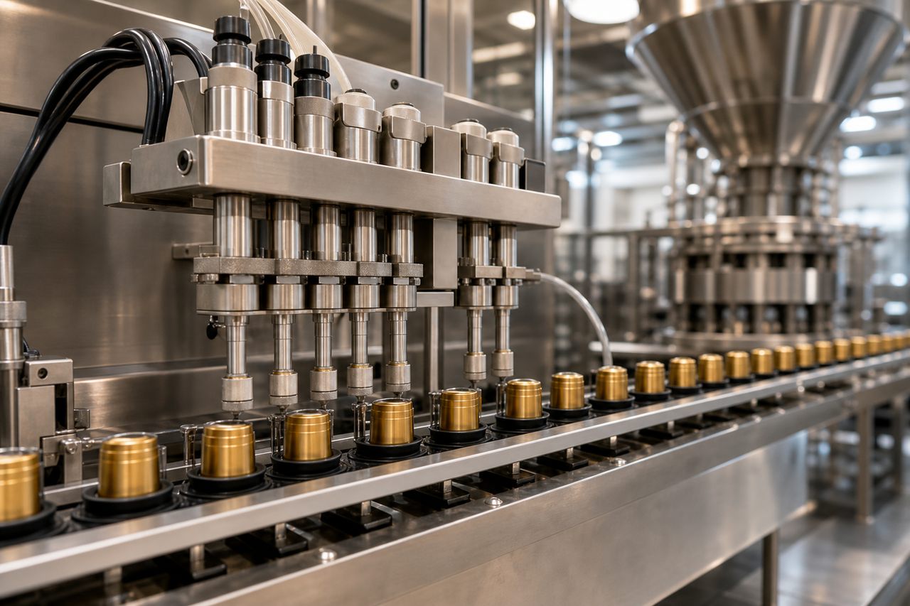 Coffee capsule filling and sealing production line